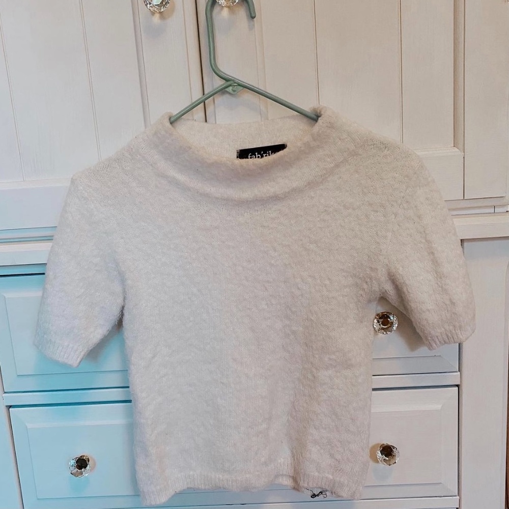 fab'rik Furry Short Sleeve Turtleneck